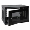 Doomsday 9U Wall Mount Rack Enclosure Cabinet with Door and Side Panels-Black DO61337
